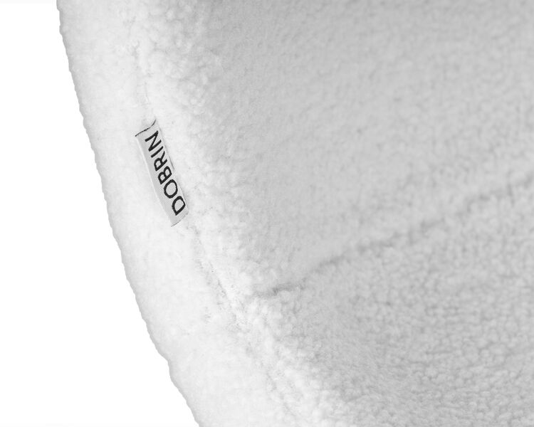 Купить Стул обеденный DOBRIN MILO (черные ножки, белый букле (UF992-01)) ткань белый/черный, фото 8