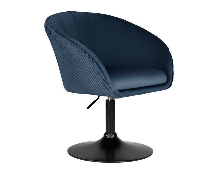 Купить Кресло дизайнерское DOBRIN EDISON BLACK (синий велюр (1922-20)) велюр синий/черный, фото 2