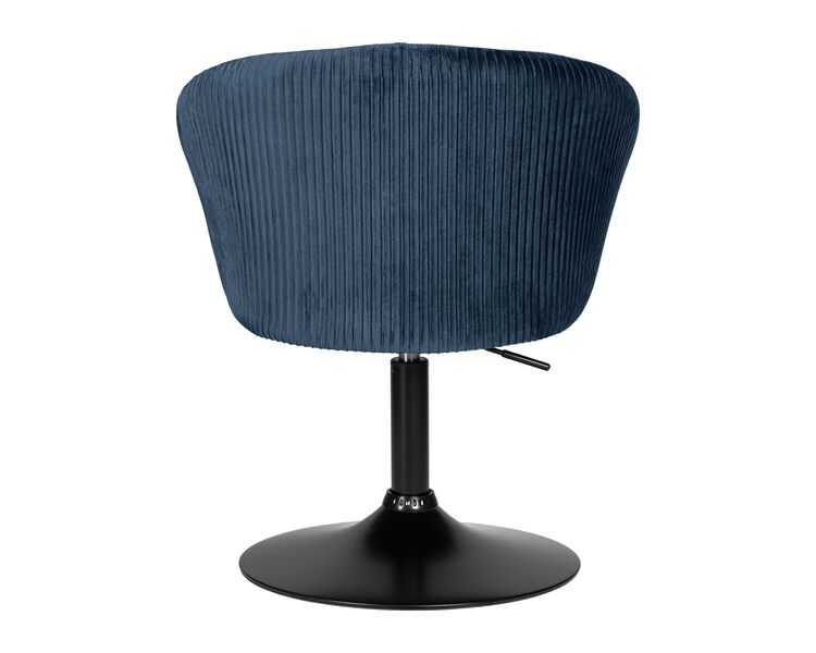 Купить Кресло дизайнерское DOBRIN EDISON BLACK (синий велюр (1922-20)) велюр синий/черный, фото 5