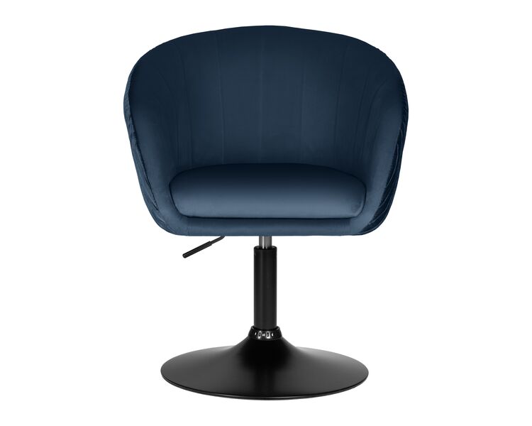 Купить Кресло дизайнерское DOBRIN EDISON BLACK (синий велюр (1922-20)) велюр синий/черный, фото 6