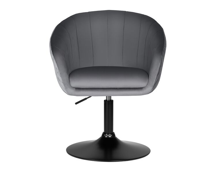 Купить Кресло дизайнерское DOBRIN EDISON BLACK (серый велюр (1922-19)) велюр серый/черный, фото 6