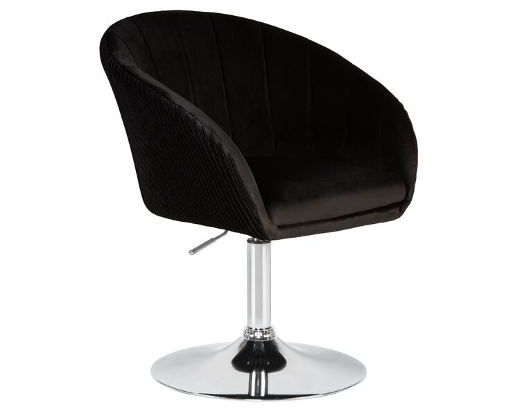Купить Кресло дизайнерское DOBRIN EDISON (черный велюр (1922-21)) велюр черный/хром, фото 2