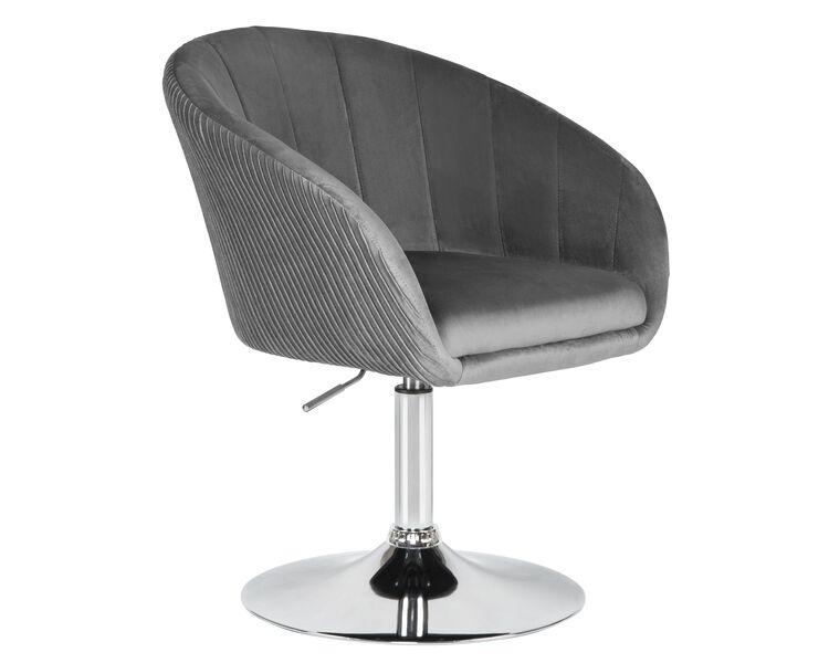 Купить Кресло дизайнерское DOBRIN EDISON (серый велюр (1922-19)) велюр серый/хром, фото 2