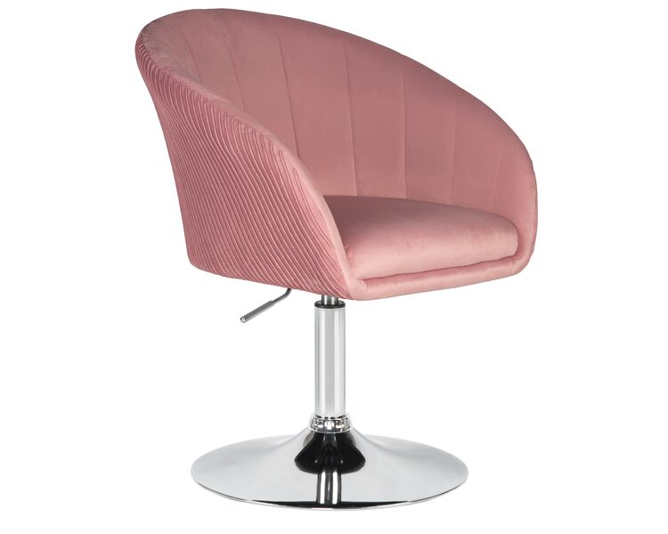 Купить Кресло дизайнерское DOBRIN EDISON (розовый велюр (1922-16)) велюр розовый/хром, фото 2