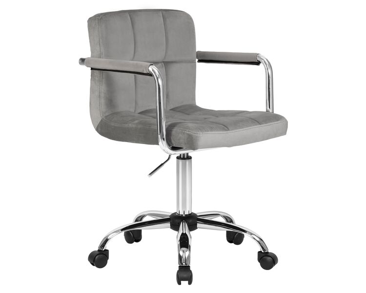 Купить Офисное кресло для персонала DOBRIN TERRY (серый велюр (MJ9-75)) серый/хром, фото 2