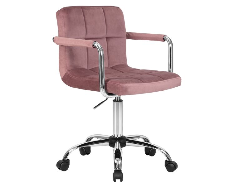 Купить Офисное кресло для персонала DOBRIN TERRY (пудрово-розовый велюр (MJ9-32)) розовый/хром, фото 2