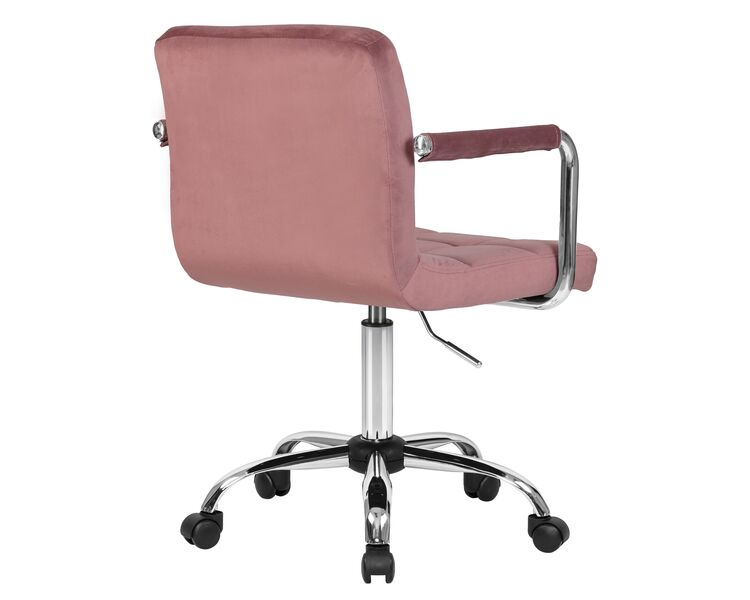 Купить Офисное кресло для персонала DOBRIN TERRY (пудрово-розовый велюр (MJ9-32)) розовый/хром, фото 4