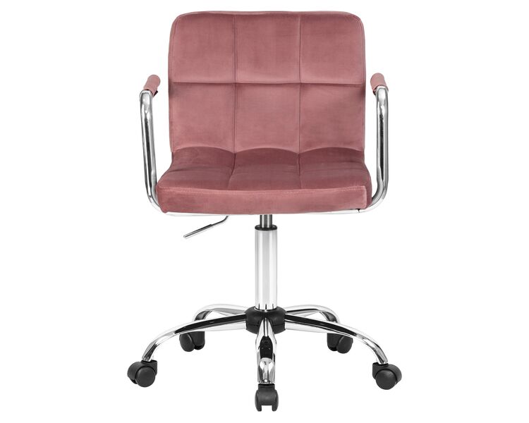 Купить Офисное кресло для персонала DOBRIN TERRY (пудрово-розовый велюр (MJ9-32)) розовый/хром, фото 6