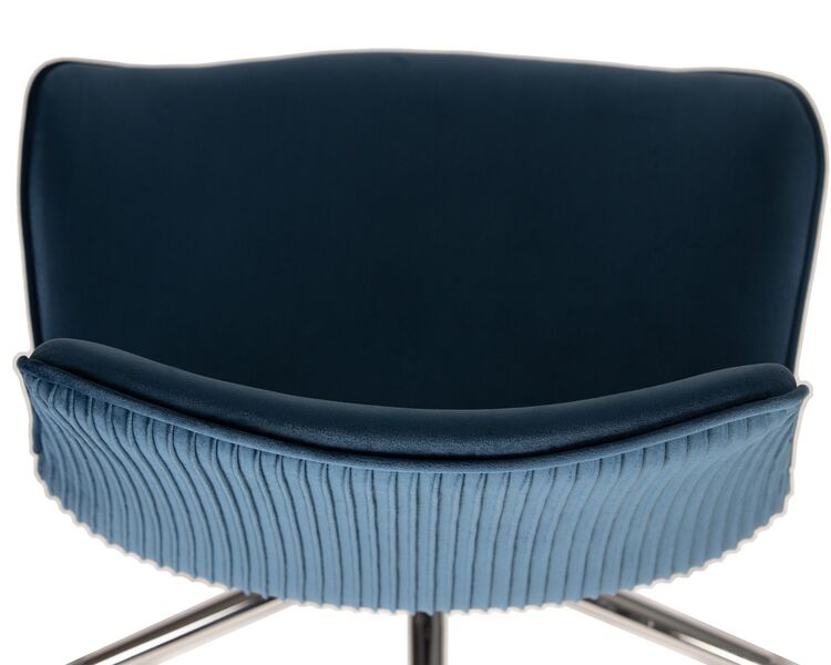 Купить Кресло офисное DOBRIN DORA (синий велюр (1922-20), хромированная сталь) синий/хром, фото 7