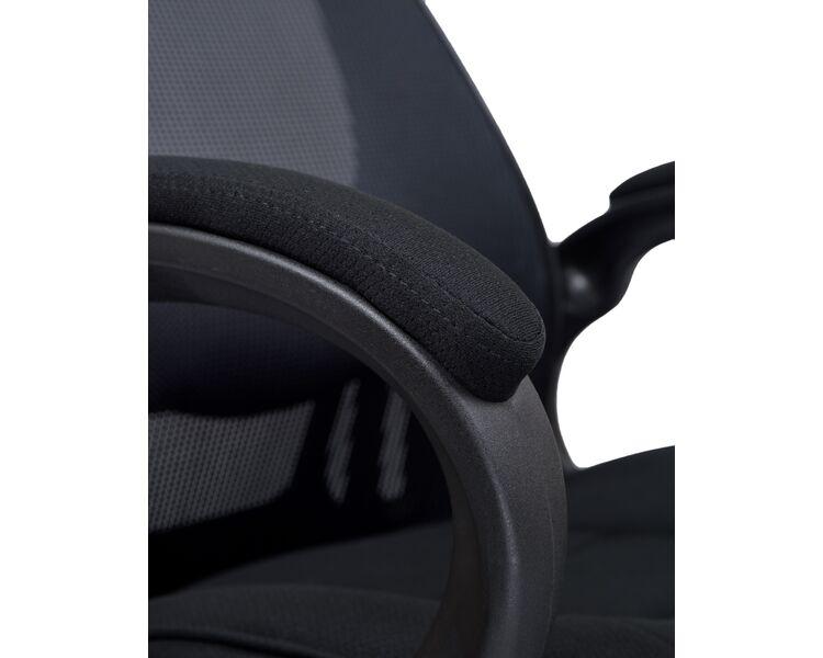 Купить Офисное кресло для руководителей DOBRIN STEVEN BLACK (чёрный пластик, чёрная ткань) черный/черный, фото 8