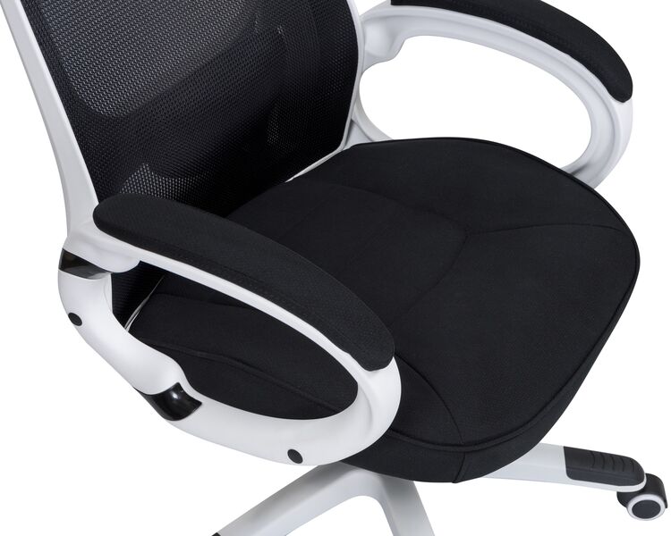 Купить Офисное кресло для руководителей DOBRIN STEVEN WHITE (белый пластик, чёрная ткань) черный/черный, фото 7