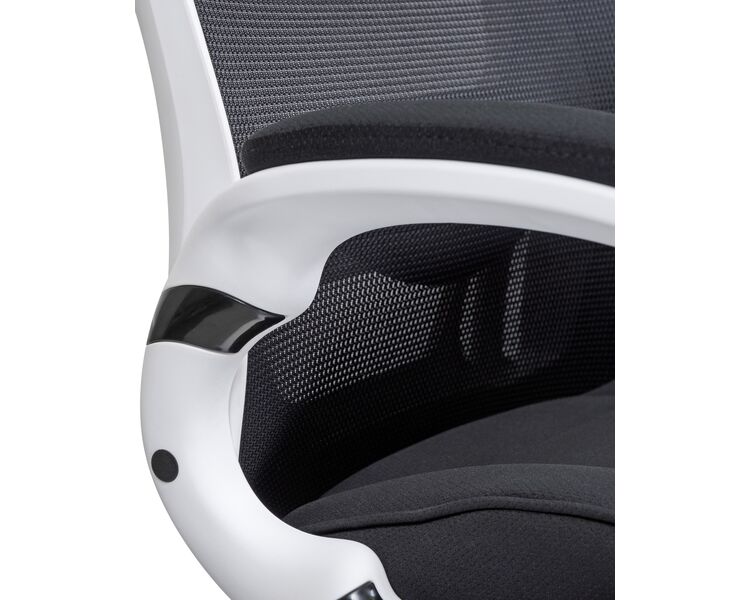Купить Офисное кресло для руководителей DOBRIN STEVEN WHITE (белый пластик, чёрная ткань) черный/черный, фото 9