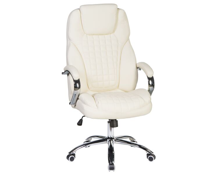 Купить Офисное кресло для руководителей DOBRIN CHESTER (кремовый) бежевый/хром, фото 12
