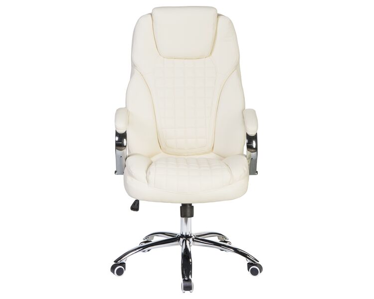 Купить Офисное кресло для руководителей DOBRIN CHESTER (кремовый) бежевый/хром, фото 5