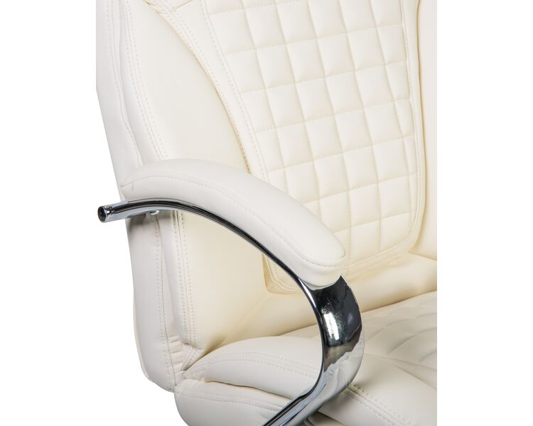 Купить Офисное кресло для руководителей DOBRIN CHESTER (кремовый) бежевый/хром, фото 7
