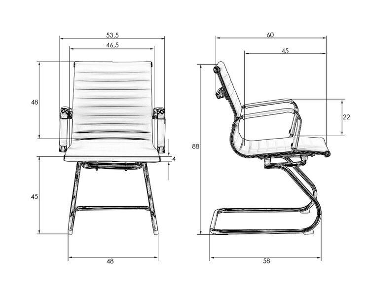 Купить Офисное кресло для посетителей DOBRIN CODY (белый) белый/хром, фото 11