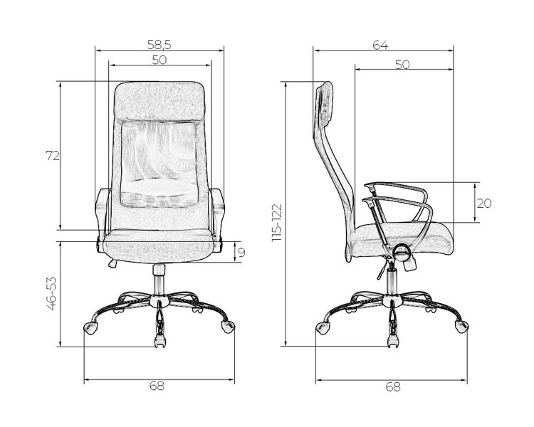 Купить Офисное кресло для персонала DOBRIN PIERCE (серый) черный/хром, фото 11