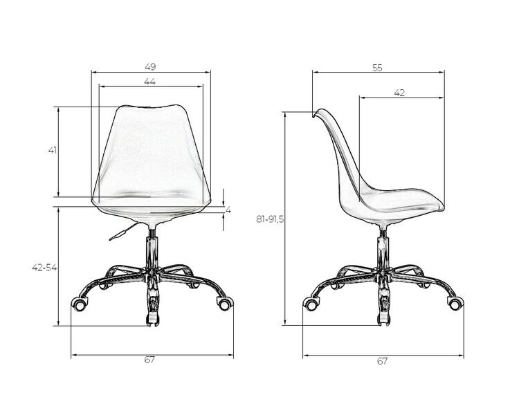 Купить Офисное кресло для персонала DOBRIN MICKEY (белый) белый/хром, фото 9
