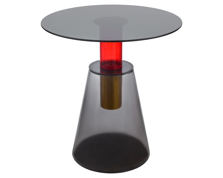 Купить Столик кофейный Amalie 60 см серый/красный, Варианты цвета: серый прозрачный, Варианты размера: 60