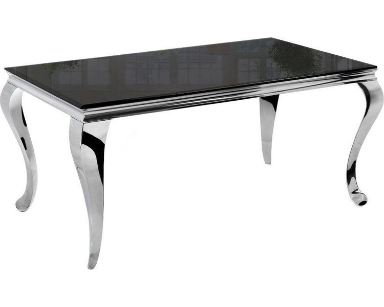 Купить Стол Sondal прямоугольный, металл, стекло, 160 x 90 см, Варианты цвета: черный