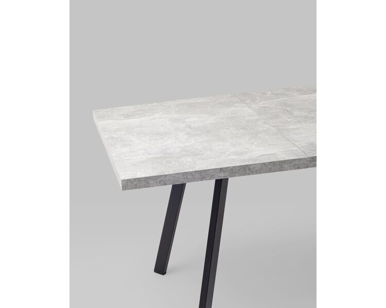 Купить Стол обеденный Plain раскладной 116-158*74 бетон/черный, Варианты цвета: серый, фото 9