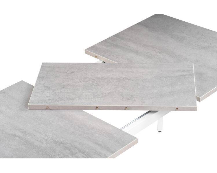 Купить Стол Денвер Лофт 120(160)х75х75 25 мм бетон / матовый белый, Варианты цвета: бетон-1, Варианты размера: 160x75, фото 5