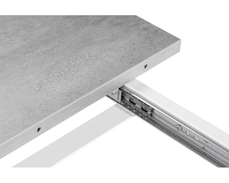 Купить Стол Колон Лофт 120(160)х75х75 25 мм бетон / белый матовый, Варианты цвета: бетон, Варианты размера: , фото 8