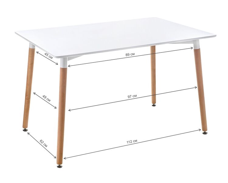 Купить Стол Table 110 white / wood, Варианты цвета: белый, Варианты размера: 110x70, фото 2