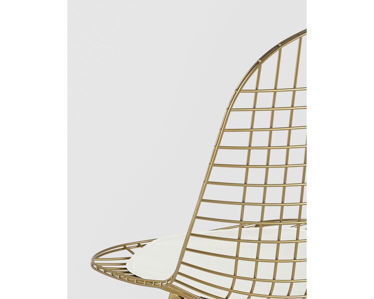 Купить Стул обеденный Eiffel золотой с белой подушкой 2 шт, Цвет: золотой, фото 7