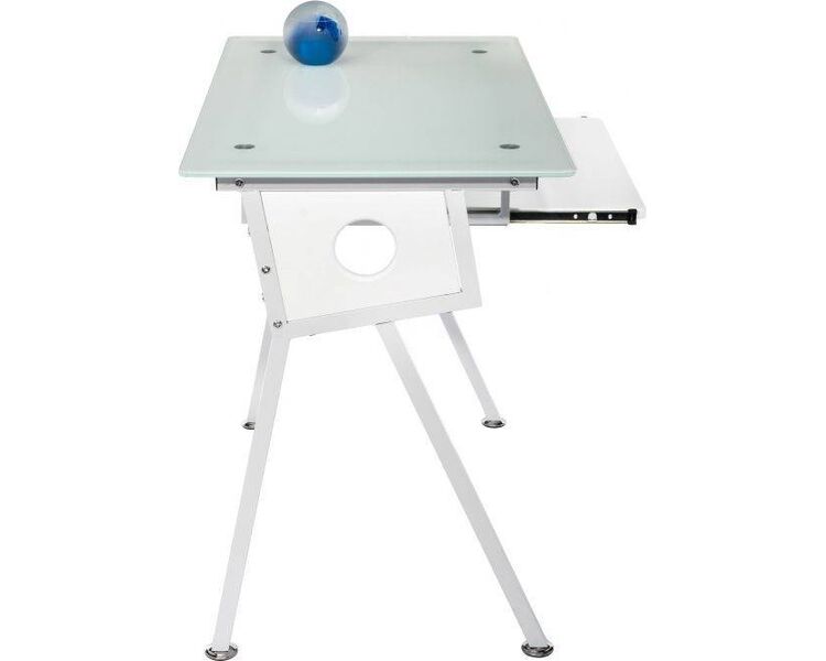 Купить Стол компьютерный Rubin White прямоугольный, металл, стекло, 100 x 53 см, фото 4
