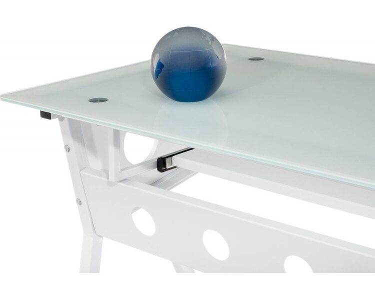 Купить Стол компьютерный Rubin White прямоугольный, металл, стекло, 100 x 53 см, фото 7