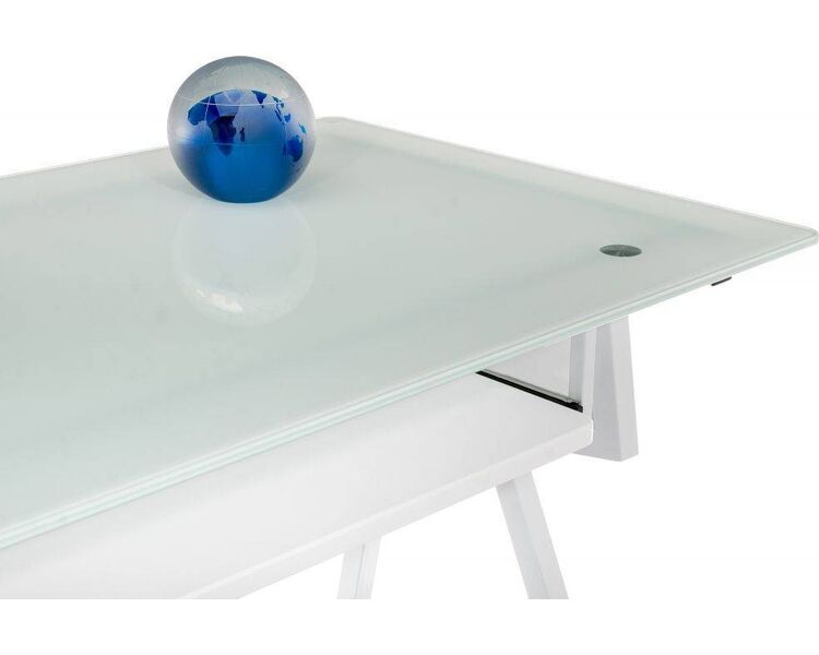 Купить Стол компьютерный Rubin White прямоугольный, металл, стекло, 100 x 53 см, фото 8