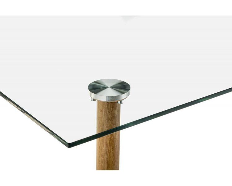 Купить Стол Rober прямоугольный закаленное стекло ножки светлый металл, 140 x 80 см, Варианты цвета: светлое дерево, фото 5