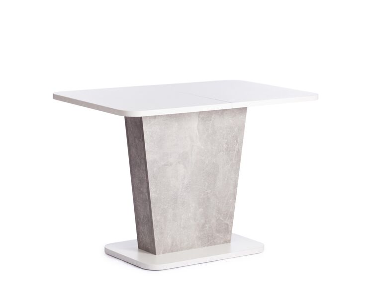 Купить Стол обеденный раскладной GENT белый/бетон, Варианты цвета: Белый/Бетон, Варианты размера: 