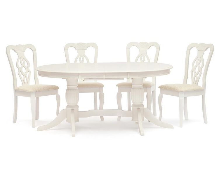 Купить Стол обеденный LORENZO (Лоренцо) 160+46x107x76 см белый, Варианты цвета: pure white (402), Варианты размера: 160х76, фото 3