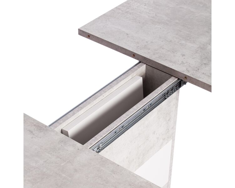 Купить Стол обеденный раскладной SMART белый бетон/белый, Варианты цвета: белый бетон/белый, Варианты размера: , фото 8