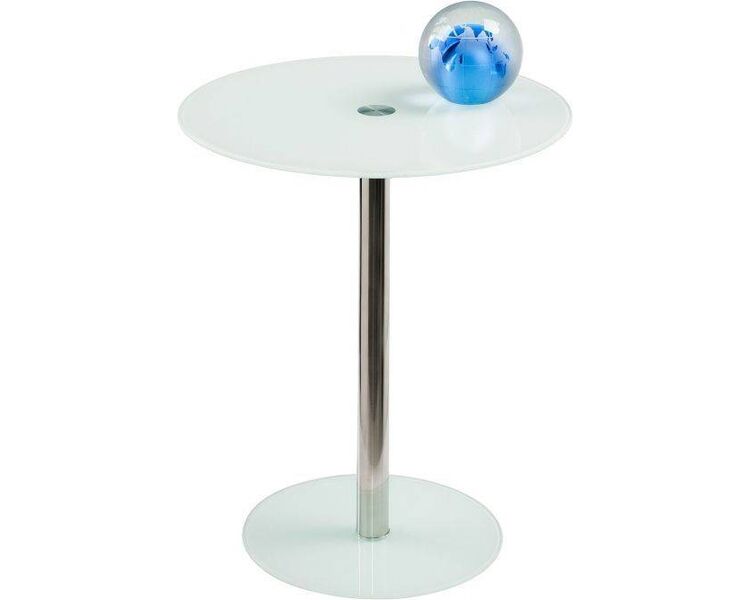 Купить Стол кофейный Sing круглый, металл, стекло, 42 x 42 см, Варианты цвета: белый, фото 2