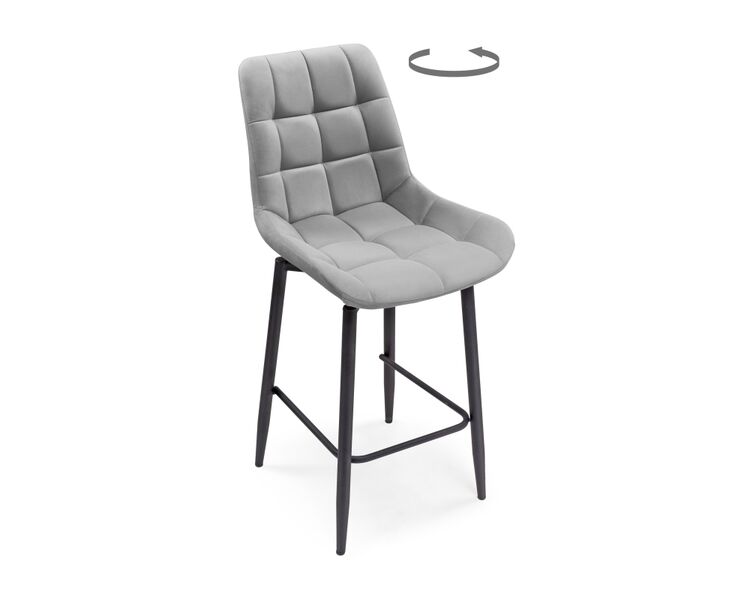 Купить Барный стул Алст К крутящийся светло-серый / черный, Цвет: серый, фото 9
