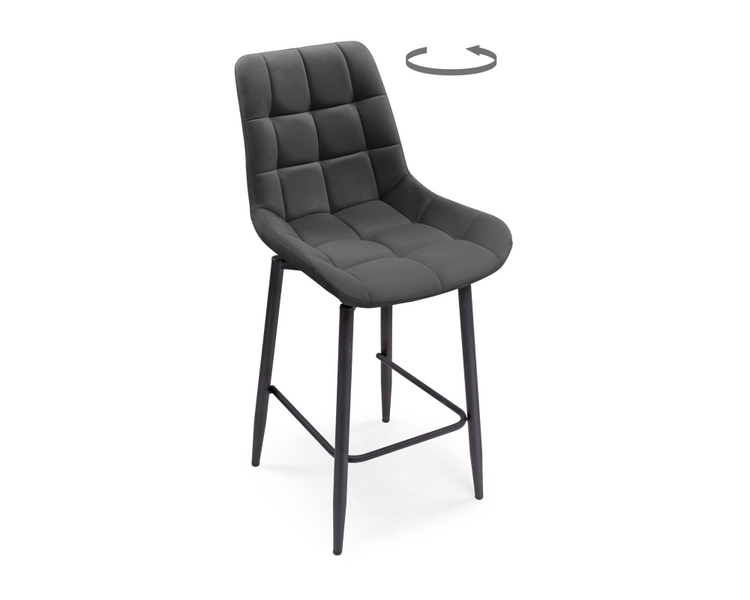 Купить Барный стул Алст К крутящийся темно-серый / черный, Цвет: серый, фото 9