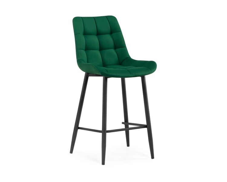 Купить Барный стул Алст велюр зеленый / черный, Цвет: зеленый