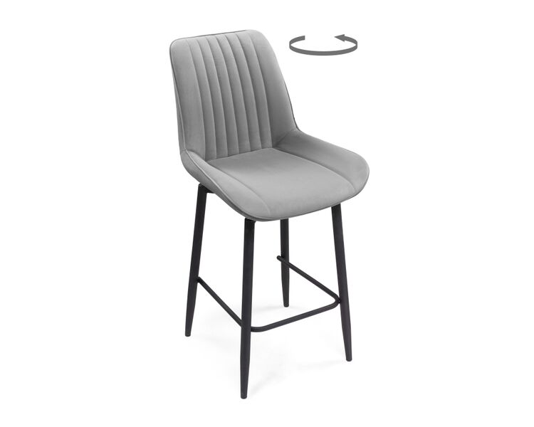 Купить Барный стул Седа К крутящийся светло-серый / черный, Цвет: серый, фото 8
