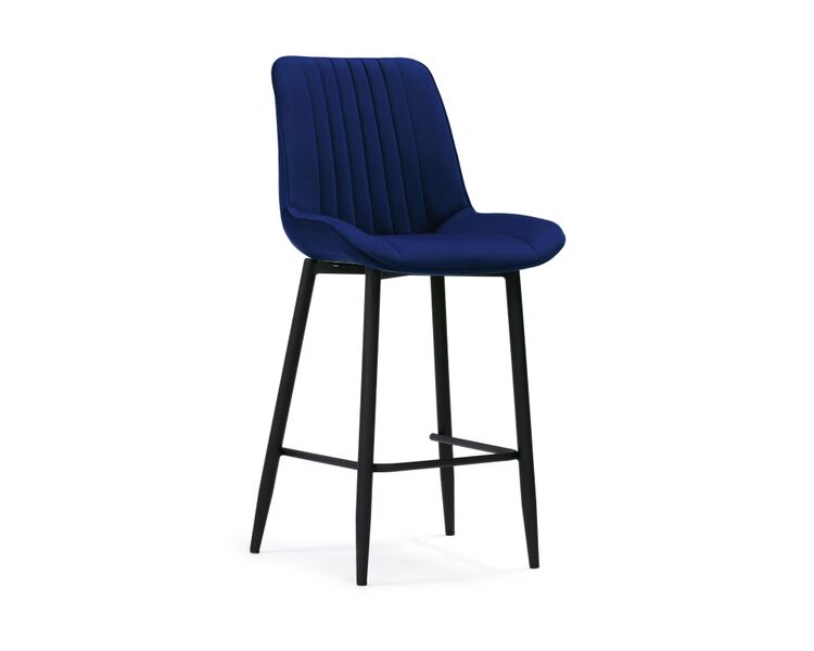 Купить Барный стул Седа велюр синий / черный, Цвет: синий