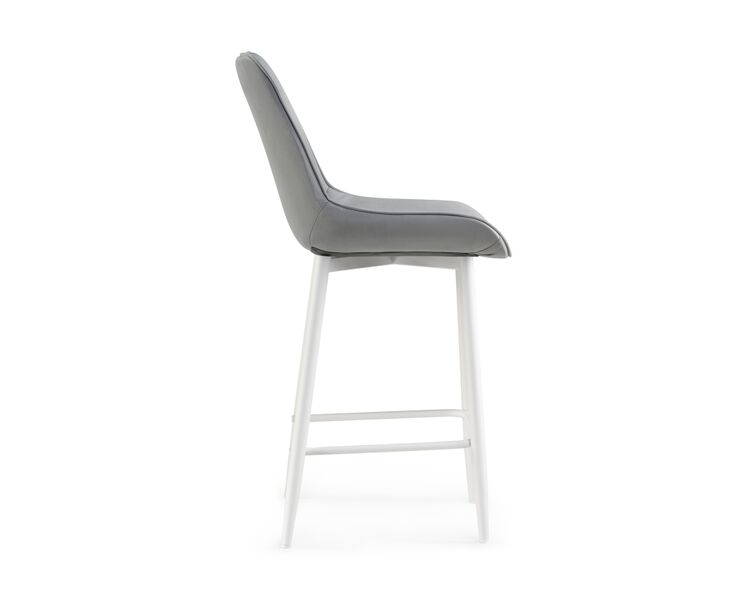 Купить Барный стул Седа велюр светло-серый / белый, Цвет: серый, фото 3