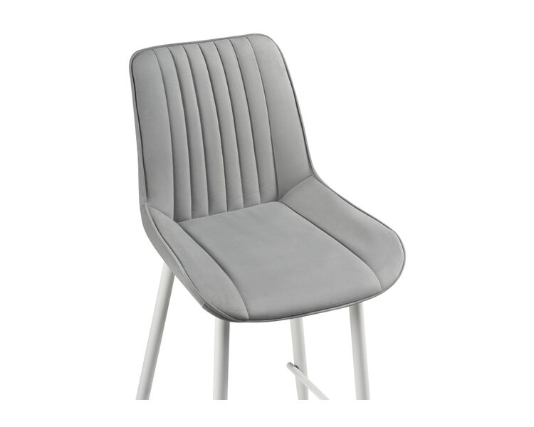 Купить Барный стул Седа велюр светло-серый / белый, Цвет: серый, фото 5