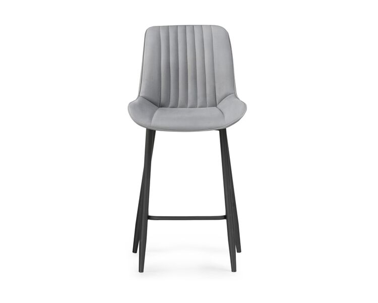 Купить Барный стул Седа велюр светло-серый / черный, Цвет: серый-1, фото 2