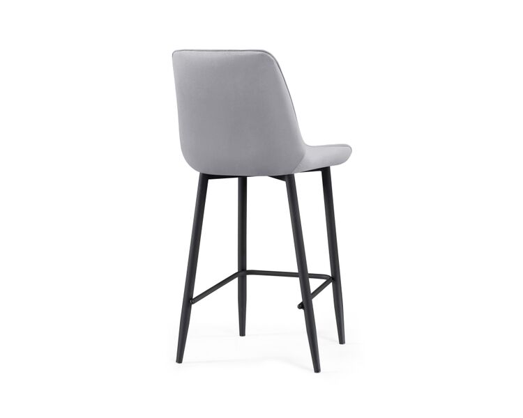 Купить Барный стул Седа велюр светло-серый / черный, Цвет: серый-1, фото 4