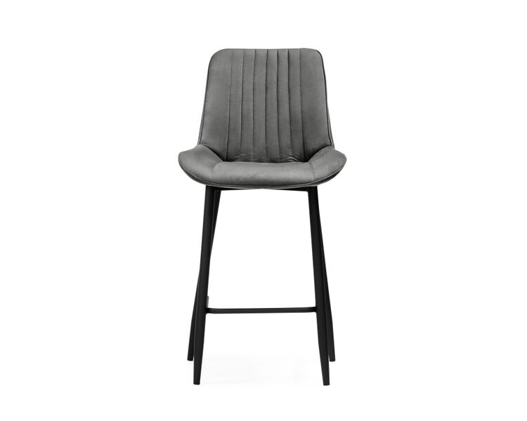 Купить Барный стул Седа велюр темно-серый  / черный, Цвет: серый, фото 2