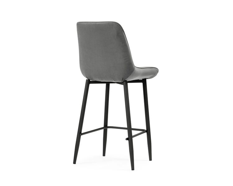 Купить Барный стул Седа велюр темно-серый  / черный, Цвет: серый, фото 4