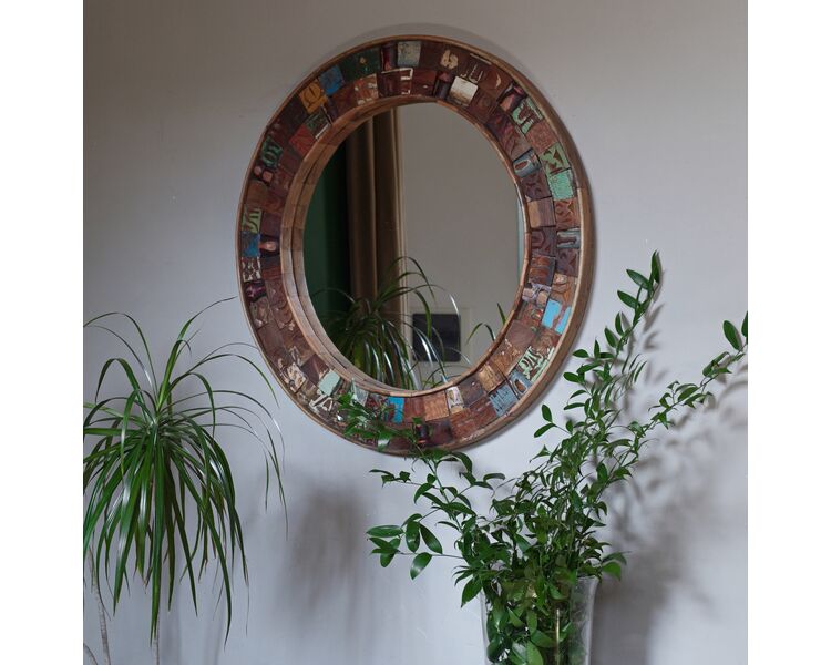 Купить Круглое зеркало из массива, САРИКА 3, Цвет: мультиколор, фото 8