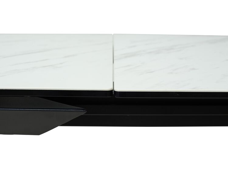 Купить Стол CREMONA 160 KL-99 Белый мрамор матовый, итальянская керамика / черный каркас, Варианты цвета: светлый мрамор, Варианты размера: 160 х 90, фото 4